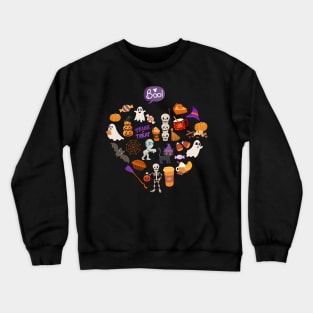 Boo Happy halloween Hello October heart Autumn is my favorite season, love Fall pumpkin Crewneck Sweatshirt